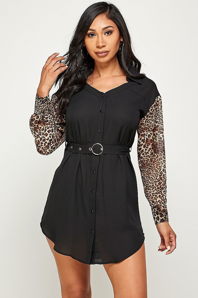 Sienna Long Sleeve Cheetah Dress