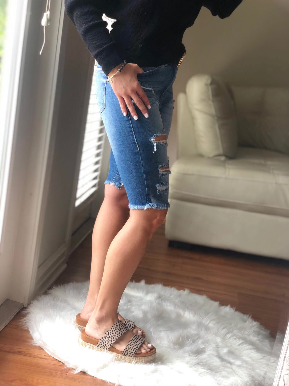 High Rise Bermuda Shorts