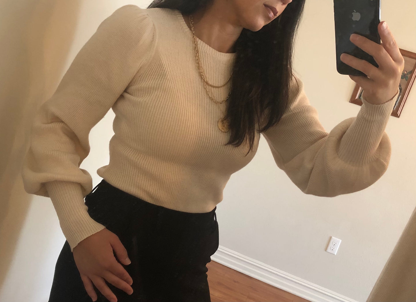 Puff Sleeve Metallic Bodysuit