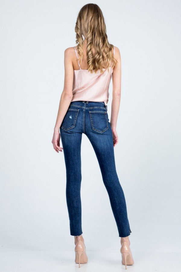 Mid-Rise Skinny With Side Bottom Slit